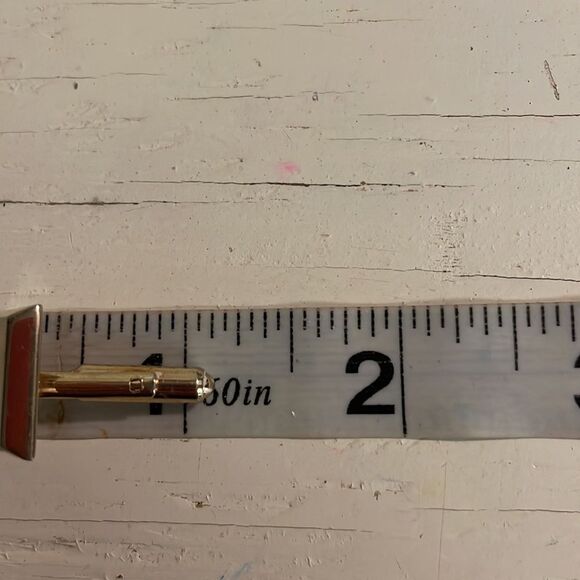 Vintage 1950s MCM Hickok USA engravable square gold tone bullet back cuff links - Picture 14 of 16